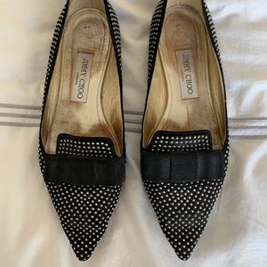 Jimmy Choo: Gala studded suede point-toe flats